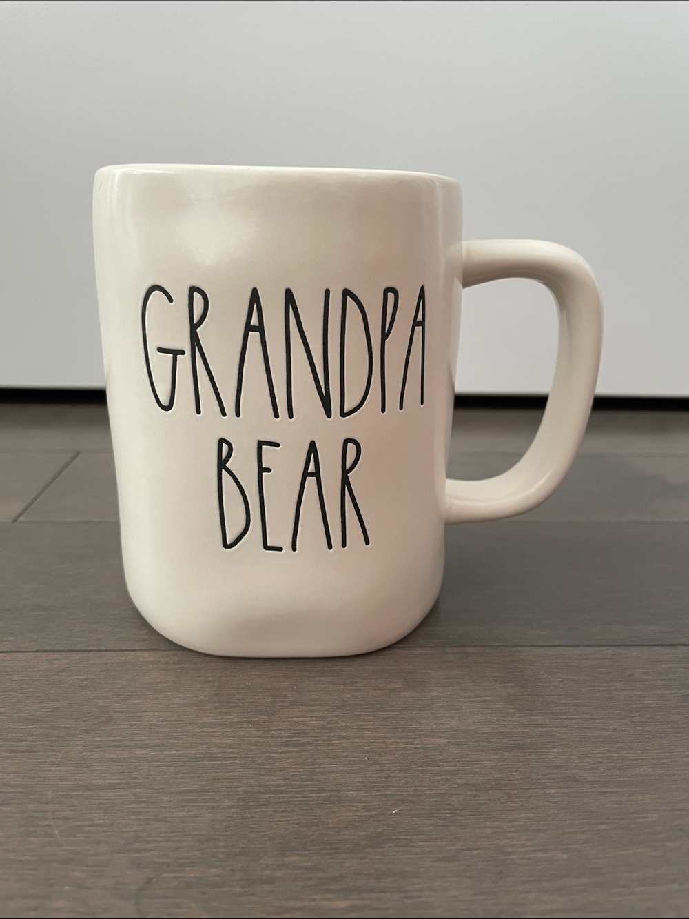 Rae Dunn White Ceramic Mug with Black Lettering - GRANDPA BEAR